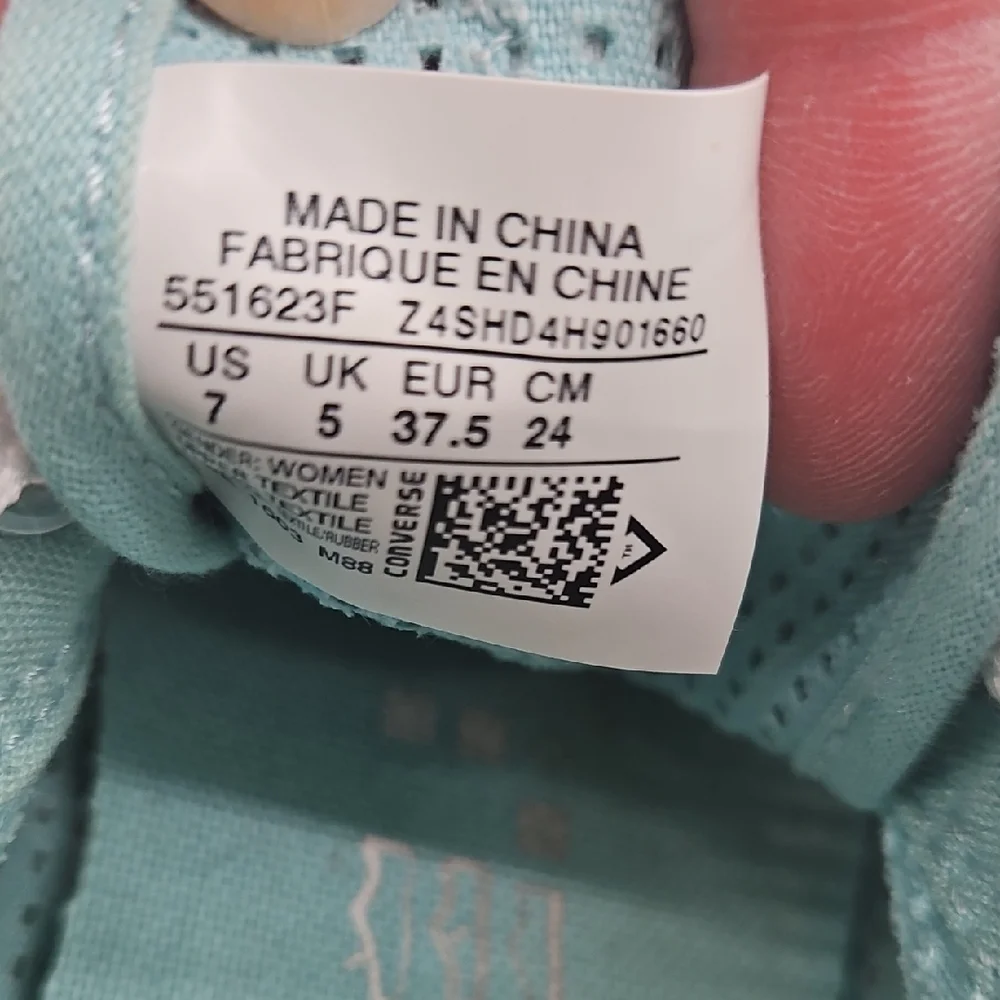 Converse All-Star Perforated Aqua Low-Top Sneakers Size 7 - Picture 9 of 14